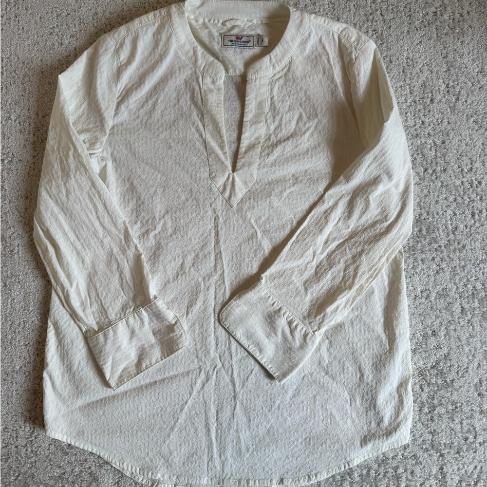 Vineyard Vines White Casual Button Down Shirt